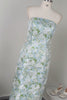 White and Blue Sheath Strapless Satin Floral Long Wedding Guest Dress