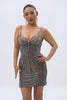 Sparkly Black Tight Backless Short Homecoming Dress with Beading