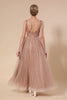 Sparkly Blush Beaded Long Tulle Prom Dress