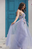 A Line Sweetheart Lavender Long Prom Dress with Appliques