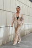 Champagne Sparkly Button 2 Pieces Women's Suits