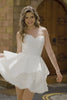 White Strapless Tiered Short Corset Homecoming Dress with Ruffles