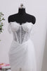 Off the Shoulder Ruched Ivory Corset Short Wedding Dress with Ruffles