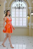 Orange A Line Glitter Homecoming Dress with Sequins