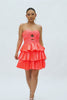 Sparkly Orange Tiered Cut Out Beaded A Line Short Homecoming Dress