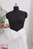 White Chiffon A Line Spaghetti Straps Midi Engagement Dress