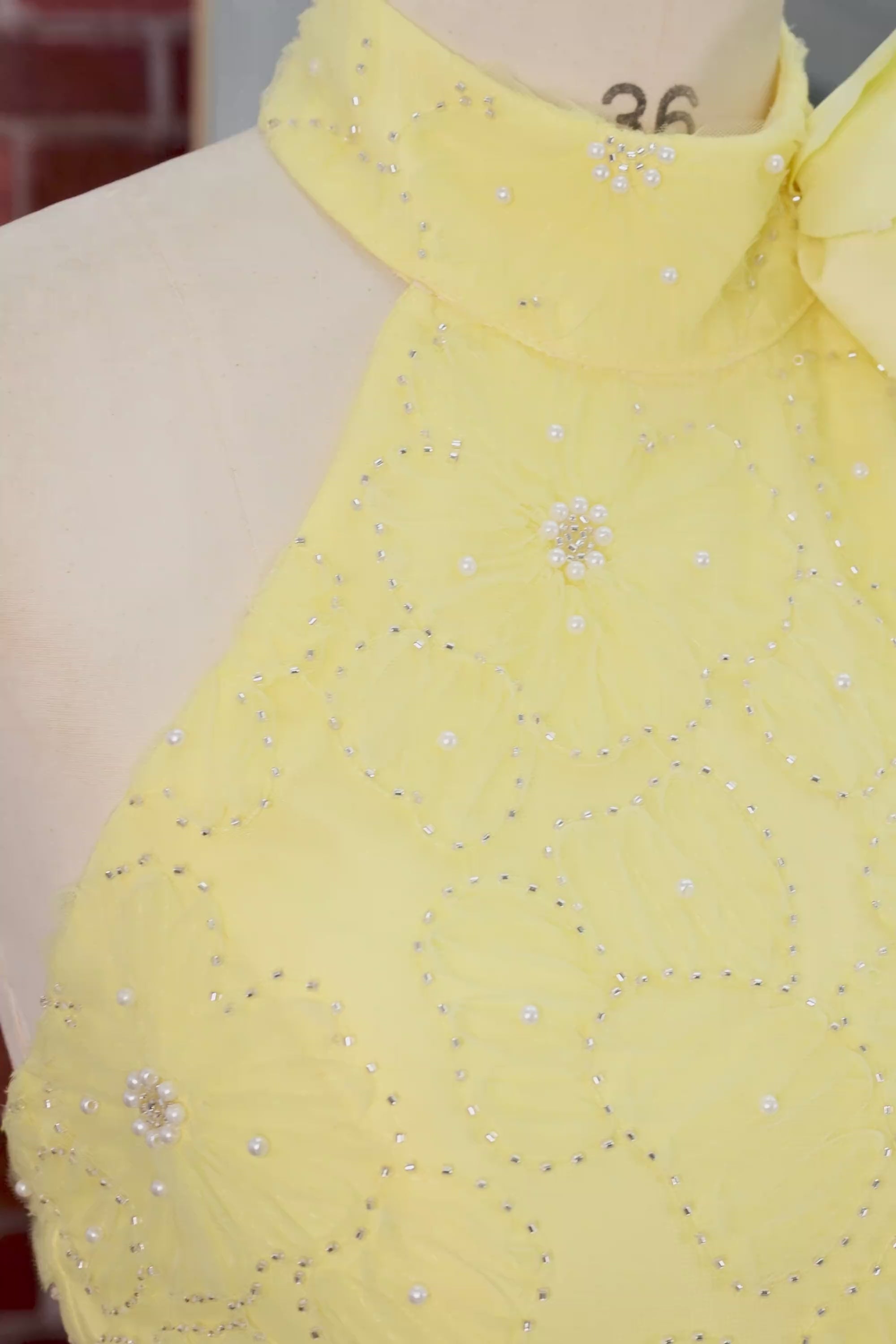 Floral Halter A Line Daffodil Short Backless Homecoming Dress with Beading
