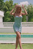 Sparkly Blue Tight Sequins Spaghetti Straps Homecoming Dress