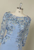 Dusty Rose Bodycon Floral Midi Mother of the Bride Dress with Sleeves
