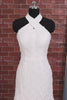 Floral White Halter Neck Tight Short Graduation Homecoming Dress