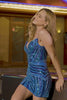 Sparkly Dark Green Tight Strapless Short Beaded Homecoming Dress