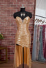 Sparkly Gold Sweetheart Metallic Ruched High-Low Cocktail Homecoming Dress