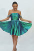 Sparkly Golden Metallic Off the Shoulder A Line Short Homecoming Dress