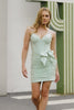 Sage Corset Tight Spaghetti Straps Short Homecoming Dress with Bow
