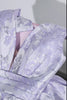 Long Ruched Dusty Lilac Jacquard A Line Floral V-Neck Wedding Guest Dress with Slit