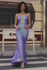 Mermaid Sparkly Purple Corset Prom Dress