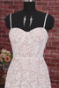 Lace Floral White Maxi A Line Corset Spaghetti Straps Boho Wedding Dress