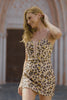 Sparkly Khaki Leopard Sequin Corset Tight Short Homecoming Dress