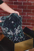Navy Floral Tight Sparkly Short Beaded Homecoming Dress with Feathers