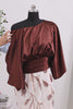 Floral Lace Boat Neck Ruched Mermaid Coffee Long Mother of the Bride Dress