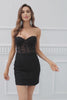 Black Corset Lace Tight Short Homecoming Dress