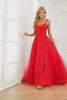 A Line Spaghetti Straps Dark Green Long Prom Dress with Appliques