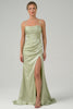 Sage Corset Long Bridesmaid Dress with Slit