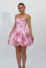 Pink Sweetheart Floral Corset Short Homecoming Dress