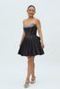 Sparkly Black Satin Corset Short Homecoming Dress with Bow