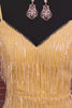Sparkly Gold Fringed V-Neck Tight Short Homecoming Dress