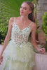 Light Green Corset A Line Short Homecoming Dress with 3D Flowers