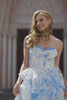 Pink Floral Sweetheart Corset Tiered Short Homecoming Dress with Ruffles