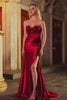 Sparkly Red Mermaid Satin Sweetheart Long Prom Dress with Sequins