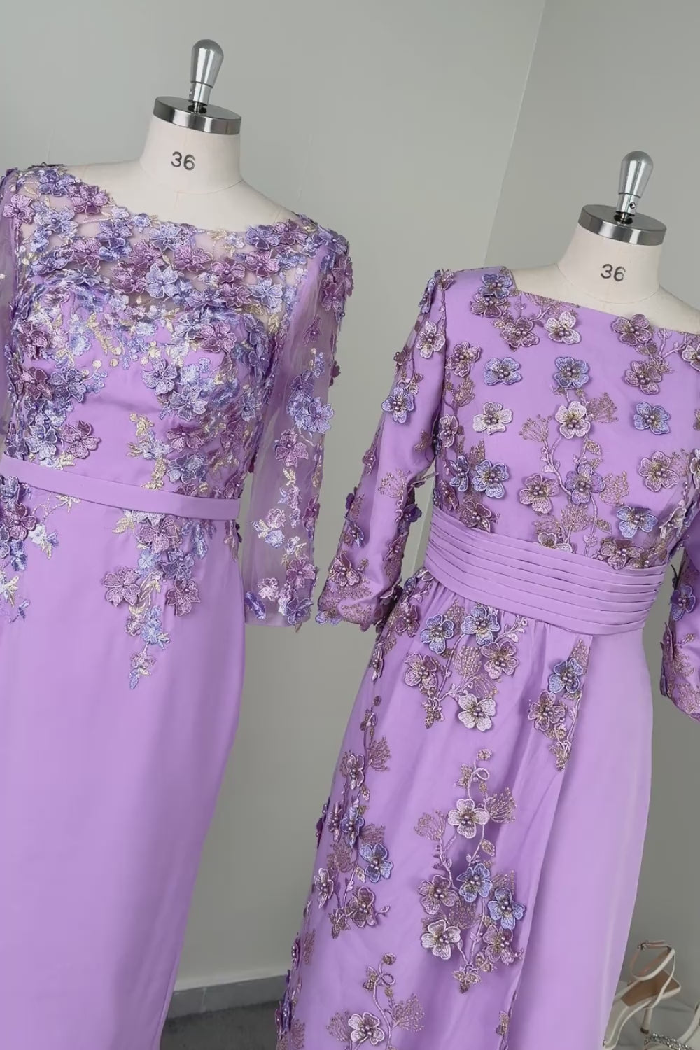 Dusty Rose Bodycon Floral Midi Mother of the Bride Dress with Sleeves