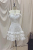 White A Line Lace Sweetheart Mini Graduation Dress