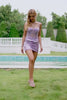 Purple Sparkly Corset Tight Short Homecoming Dress