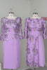 Dusty Rose Bateau Neck Midi Mother of the Bride Dress with Sleeves