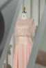 Beaded Long A Line Champagne Mother of the Bride Dress with Ruffles