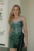 Sparkly Burgudny Corset Tight Short Homecoming Dress with Sequins