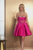 Cute Fuchsia A Line Sweetheart Corset Homecoming Dress with Beading