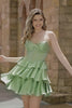 Sparkly Green Corset Short Strapless Homecoming Dress with Beading