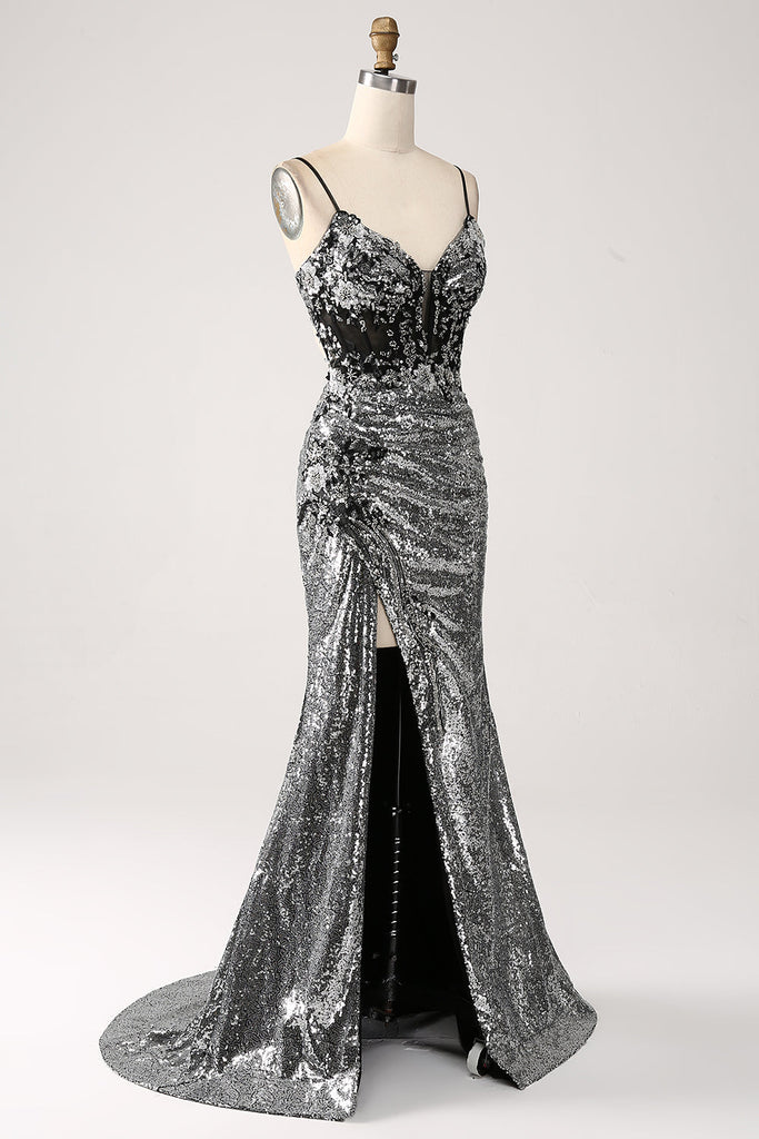 open lace back dress Jade Lace-Up Mermaid Glitter Formal Dress