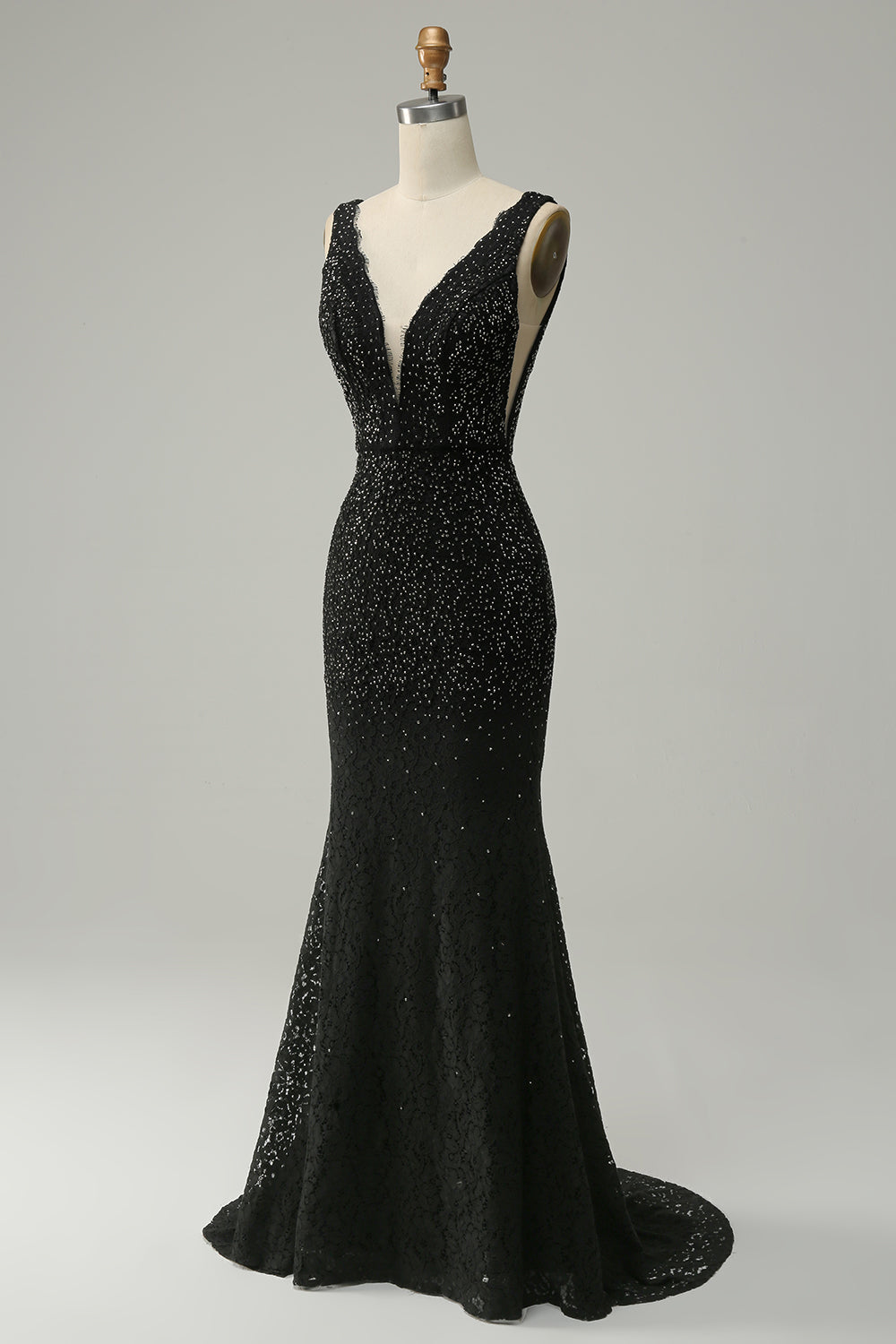 Zapakasa Women Sparkly Black Mermaid Prom Dress Lace Beaded V-Neck Long Evening Dress Zapakasa Women Sparkly Black Mermaid Prom Dress Lace Beaded V-Neck Long Evening Dress