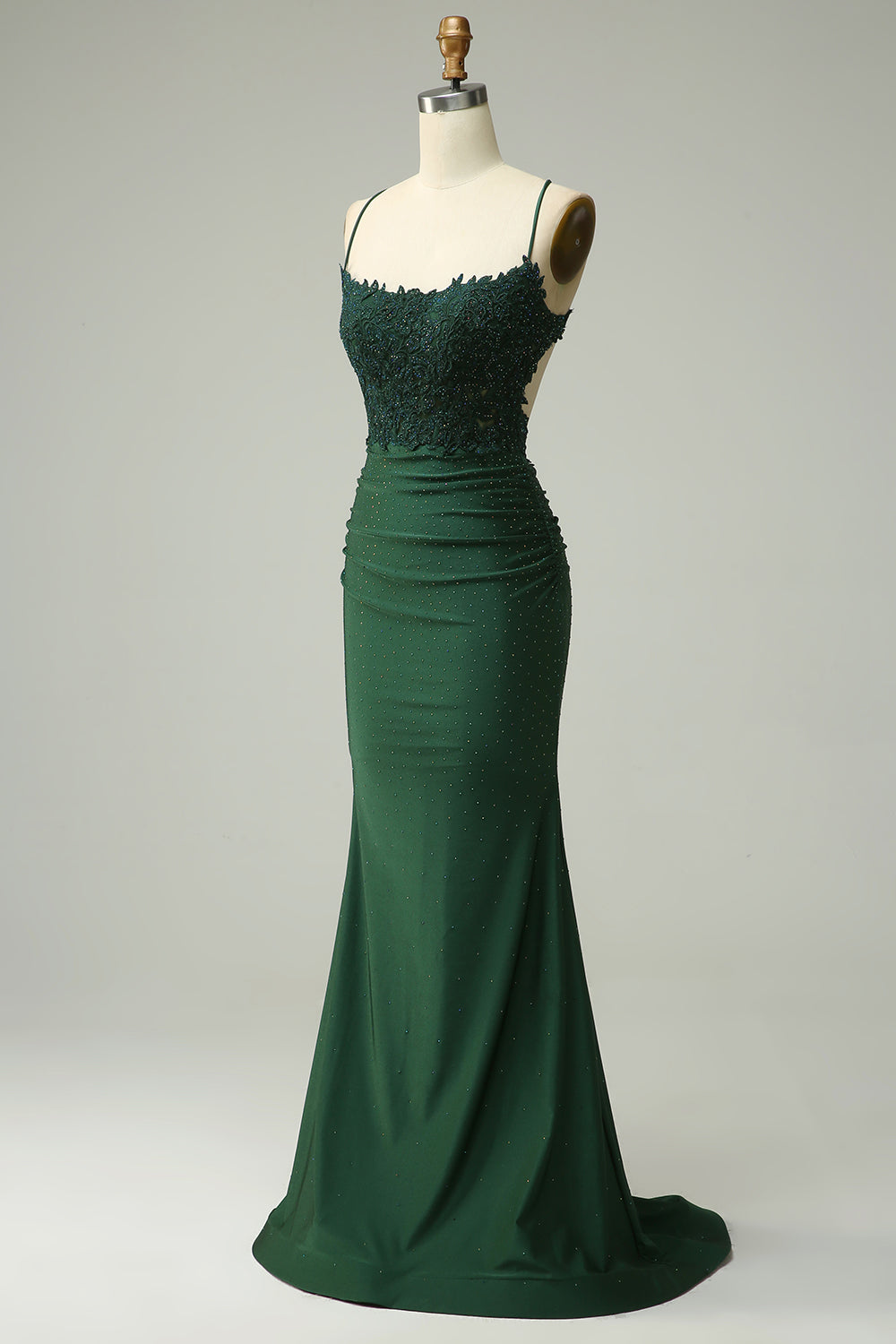 Zapakasa Women Prom Dress Dark Green Spaghetti Straps Mermaid Evening Dress Zapakasa Women Prom Dress Dark Green Spaghetti Straps Mermaid Evening Dress