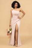Blush Satin Bridesmaid Dress