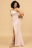 Blush Satin Bridesmaid Dress
