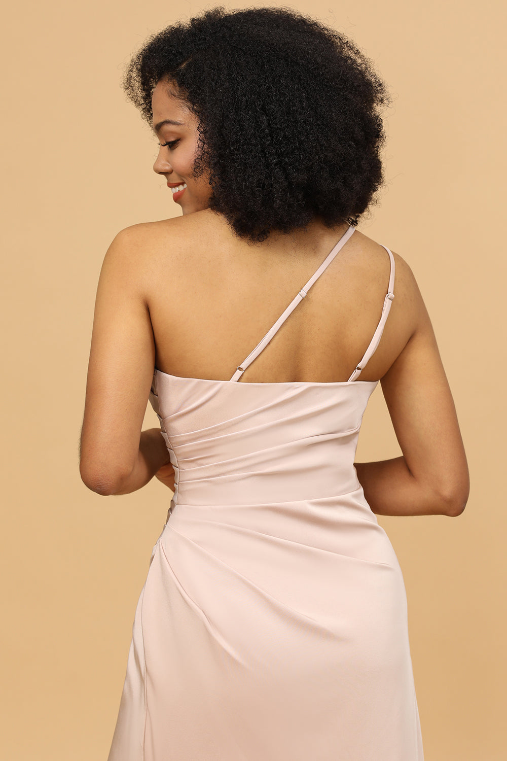 Blush Satin Bridesmaid Dress