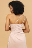 Blush Satin Bridesmaid Dress