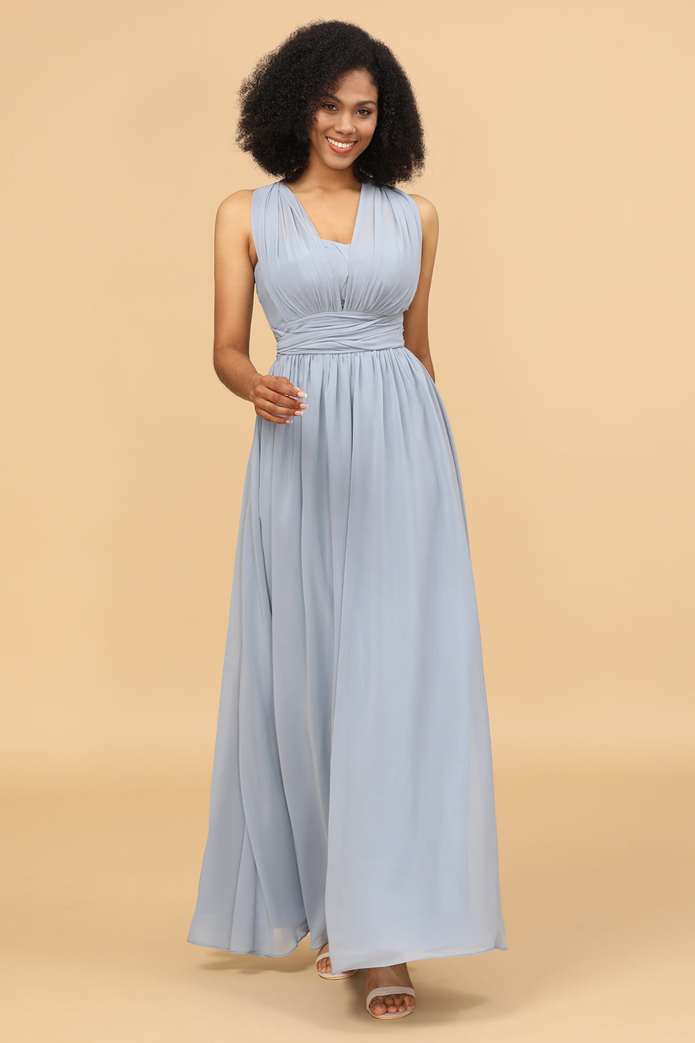 Grey Blue Convertible Bridesmaid Dresses