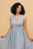 Grey Blue Convertible Bridesmaid Dresses